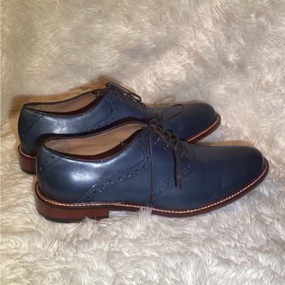 Winthrop Mens blue lace up leather shoes size 9.5 main image 9